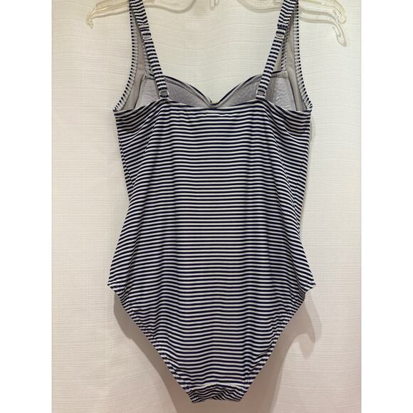 BOND-EYE Australia Navy White Stripe One Piece Swimsuit Size 8 US D/DD - Picture 2 of 6